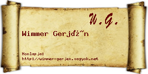 Wimmer Gerjén névjegykártya